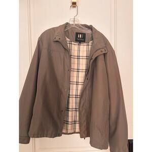 Paul Berman Jacket Large Brown Khaki Plaid Lining